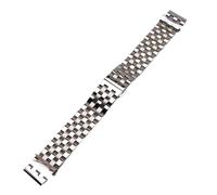 MENGKEG Edelstahl-Uhrenarmband, Gebogenes Ende, Silbernes Armband, 16 Mm, 18 Mm, 19 Mm, 20 Mm, 22 Mm, 24 Mm, Solides Gliederband, Herrenuhrenarmband(18mm)