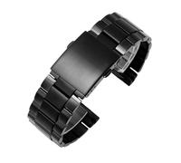 MENGKEG Edelstahlarmband Kompatibel Mit Diesel DZ4318 DZ4323 DZ4283 DZ4309 26 Mm Uhrenarmband Gebogenes Ende Massives Metallarmband Stahlband(Black)
