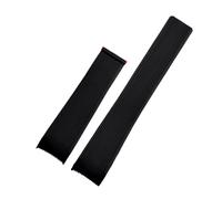 MENGKEG Gummiarmband Kompatibel Mit TAG WAY201A/WAY211A 300|500 Armband 21 Mm 22 Mm Bogenende Schwarz Blau Uhrenarmband Mit Faltschließe(Black no clasp,22mm)