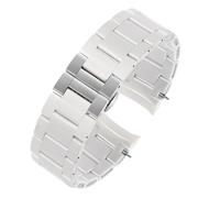 MENGKEG Gummiarmband Silikonarmband Armband Rosegoldschnalle Kompatibel Mit Armani AR5905 AR5906 AR5919 AR5920 20 23 Mm Uhrenarmband(White-Silvery,20mm)