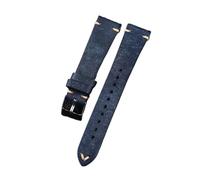 MENGKEG Handgefertigtes Armband Aus Gefrostetem Leder 18 19 20 Mm Retro First Layer Rindsleder Weiches Armband Geeignet Kompatibel Mit Antiken Uhrenarmbändern(Bule,20mm)