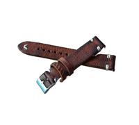 MENGKEG Handgefertigtes, Handgenähtes Uhrenarmband Aus Vintage-Leder, 20 Mm, 22 Mm, 24 Mm, Uhrenarmbänder Im Distressed-Look, Edelstahl, Polierte Schnalle(6,20mm)