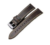 MENGKEG Handgefertigtes Rindslederarmband Der Ersten Schicht 18 19 20 21 22MM Blau Schwarz Grün Braun Weiches Ultradünnes Armband, Italienisches Ölwachsleder(Olive,22mm)