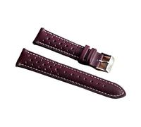 MENGKEG Handgefertigtes Uhrenarmband, Weiches Echtleder-Uhrenarmband, 18 Mm, 20 Mm, 22 Mm, 24 Mm, Poröses Belüftungsarmband, Ersatz, Kompatibel Mit Uhren(Wine red,20mm)