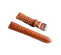 MENGKEG Handgefertigtes Uhrenarmband, Weiches Echtleder-Uhrenarmband, 18 Mm, 20 Mm, 22 Mm, 24 Mm, Poröses Belüftungsarmband, Ersatz, Kompatibel Mit Uhren(Brown,24mm)