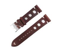 MENGKEG Handgefertigtes Vintage Echtlederarmband Uhrenarmband Uhrenzubehör Armband 18mm 20mm 22mm 24mm Rot Schwarz Braun Farbe Armband(Dark coffee,20mm)