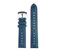MENGKEG Hochwertiges Lederarmband 20 Mm 22 Mm Retro Handgefertigtes Poröses Armband Khaki Braun Armband Gürtel 18 19 20 22 Mm Uhrenzubehör(Blue,18mm)