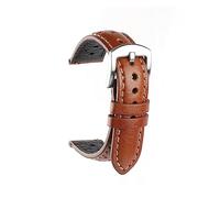 MENGKEG Hochwertiges Lederarmband 20 Mm 22 Mm Retro Handgefertigtes Poröses Armband Khaki Braun Armband Gürtel 18 19 20 22 Mm Uhrenzubehör(Brown,20mm)