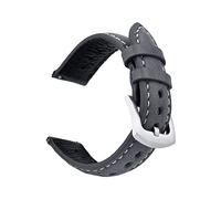 MENGKEG Hochwertiges Lederarmband 20 Mm 22 Mm Retro Handgefertigtes Poröses Armband Khaki Braun Armband Gürtel 18 19 20 22 Mm Uhrenzubehör(Dark grey,20mm)