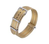 MENGKEG Hochwertiges Nylonband 20 Mm 22 Mm Sicherheitsgurt-Uhrenarmband Sport For Neue Material-Uhrenarmbänder(Dark-Light Khaki,20mm)