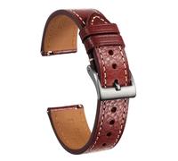 MENGKEG Italien-Rindsleder-Uhrenarmband, Kompatibel Mit Herren-Weinlese-Soft-Wrap-Echtleder-Armbändern, Schnellverschluss, 22 Mm, 18 Mm, 20 Mm(119RED,20mm)