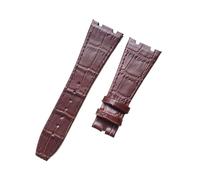 MENGKEG Kompatibel Mit AP 41 Mm Zifferblattband 26 Mm Schwarz Blau Braun Mit Stichen Echtes Leder Uhrenarmband Armband Mit Faltschließe Aus Stahl(Brown,26mm RoseGold Clasp)