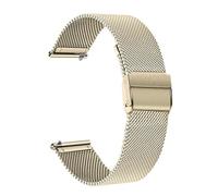 MENGKEG Milanese Edelstahlarmband Kompatibel Mit Garmin Vivomove HR 3 3S / Vivoactive 4 4S 3 / Venu 2 2S Sq/Luxe Style Uhrenarmband(Champagne Gold,Garmin Style)