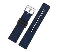 MENGKEG Nylon Canvas Rubber Watch Strap Herren Silikon Bottom Wasserdicht Butterfly Buckle Wrist Band Armband Zubehör 20mm 22mm 24mm(Blue 01,20mm)