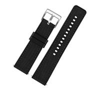 MENGKEG Nylon Canvas Rubber Watch Strap Herren Silikon Bottom Wasserdicht Butterfly Buckle Wrist Band Armband Zubehör 20mm 22mm 24mm(Black 01,24mm)