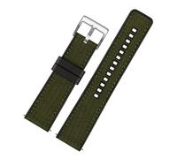 MENGKEG Nylon Canvas Rubber Watch Strap Herren Silikon Bottom Wasserdicht Butterfly Buckle Wrist Band Armband Zubehör 20mm 22mm 24mm(Army green 01,22mm)