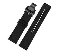 MENGKEG Nylon Canvas Rubber Watch Strap Herren Silikon Bottom Wasserdicht Butterfly Buckle Wrist Band Armband Zubehör 20mm 22mm 24mm(Black 04,24mm)