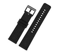 MENGKEG Nylon Canvas Rubber Watch Strap Herren Silikon Bottom Wasserdicht Butterfly Buckle Wrist Band Armband Zubehör 20mm 22mm 24mm(Black 02,24mm)