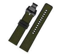 MENGKEG Nylon Canvas Rubber Watch Strap Herren Silikon Bottom Wasserdicht Butterfly Buckle Wrist Band Armband Zubehör 20mm 22mm 24mm(Army green 04,22mm)