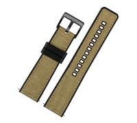MENGKEG Nylon Canvas Rubber Watch Strap Herren Silikon Bottom Wasserdicht Butterfly Buckle Wrist Band Armband Zubehör 20mm 22mm 24mm(Khaki 02,24mm)
