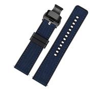 MENGKEG Nylon Canvas Rubber Watch Strap Herren Silikon Bottom Wasserdicht Butterfly Buckle Wrist Band Armband Zubehör 20mm 22mm 24mm(Blue 04,24mm)