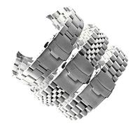 MENGKEG Solides 316L Edelstahlarmband 18 19 20 21 22 23 24 26 28 30 Mm Gebogenes Ende Uhrenarmband Ersatzarmband Armband(3beads Black,28mm)