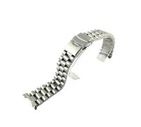 MENGKEG Solides 316L Edelstahlarmband 18 19 20 21 22 23 24 26 28 30 Mm Gebogenes Ende Uhrenarmband Ersatzarmband Armband(3beads Silver,30mm)