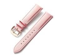 MENGKEG Uhren-Lederarmband for Herren und Damen, Business-Armband, Rot, Braun, Blau, 14 mm, 16 mm, 18 mm, 20 mm, 22 mm, 24 mm, Leder-Uhrenzubehör(Pink rose buckle,15mm)