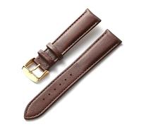 MENGKEG Uhren-Lederarmband for Herren und Damen, Business-Armband, Rot, Braun, Blau, 14 mm, 16 mm, 18 mm, 20 mm, 22 mm, 24 mm, Leder-Uhrenzubehör(Brown gold buckle,21mm)