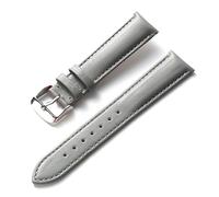 MENGKEG Uhren-Lederarmband for Herren und Damen, Business-Armband, Rot, Braun, Blau, 14 mm, 16 mm, 18 mm, 20 mm, 22 mm, 24 mm, Leder-Uhrenzubehör(Grey,21mm)