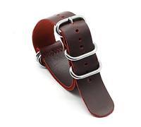 MENGKEG Uhrenarmband Aus Echtem Leder, 18 Mm, 20 Mm, 22 Mm, 24 Mm, Handgefertigt, Kuharmband, Ersatz For Uhrenzubehör For Herren Und Damen(Red,22mm)