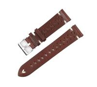MENGKEG Uhrenarmband Aus Echtem Leder, 18 Mm, 20 Mm, 22 Mm, Schwarz, Braun, Kaffeeblau, Ersatz For Uhrenarmbänder Mit Schnellverschluss(Brown-white,22mm)