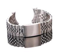 MENGKEG Uhrenarmband Aus Edelstahl, 18 Mm, 20 Mm, 22 Mm, Gebogenes Ende, Uhrenarmbänder, Damen, Herren, Silber, Metall, Uhrenzubehör(18mm)
