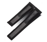 MENGKEG Uhrenarmband Aus Mattiertem Echtleder, Kompatibel Mit Tag Heuer Carrera Tauchen Monaco F1 Serie Atmungsaktive Uhrenkette 22 Mm Herrenarmband(Black-No buckle)