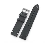 MENGKEG Uhrenarmband Aus Wildleder, 18 Mm, 20 Mm, 22 Mm, 24 Mm, Braunes Kaffeearmband, Handgefertigte Nähte, Ersatzarmband For Herren(Drak gray,22mm)