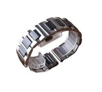 MENGKEG Uhrenarmband Gerades Ende Edelstahl Wrap Keramik Schwarz Uhrenarmband Armband 14mm 15mm 16mm 17mm 18mm 19mm 20mm 21mm 22mm neu(16mm)