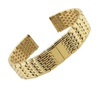 MENGKEG Uhrenzubehör Professionell Kompatibel Mit Longines L4 Serie Damen Herren Armband Massives Edelstahlarmband Dicke 13 18 20 22mm(Gold,18mm with L0G0)
