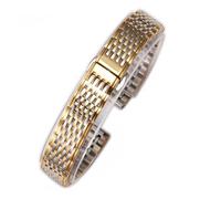 MENGKEG Uhrenzubehör Professionell Kompatibel Mit Longines L4 Serie Damen Herren Armband Massives Edelstahlarmband Dicke 13 18 20 22mm(Silver gold,22mm with L0G0)