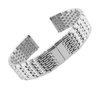 MENGKEG Uhrenzubehör Professionell Kompatibel Mit Longines L4 Serie Damen Herren Armband Massives Edelstahlarmband Dicke 13 18 20 22mm(Silver,20mm with L0G0)