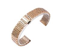 MENGKEG Uhrenzubehör Professionell Kompatibel Mit Longines L4 Serie Damen Herren Armband Massives Edelstahlarmband Dicke 13 18 20 22mm(Rose,18mm with L0G0)