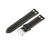 MENGKEG Vintage Echtes Leder Uhrenarmbänder Rivet Leder Uhrenarmband 18mm 20mm 22mm Männer Frauen Armband Armband Rindsleder Uhrenarmband(Green,22mm)