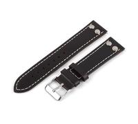 MENGKEG Vintage Echtes Leder Uhrenarmbänder Rivet Leder Uhrenarmband 18mm 20mm 22mm Männer Frauen Armband Armband Rindsleder Uhrenarmband(Dark coffee,22mm)