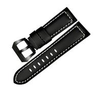 MENGKEG Vintage Echtes Lederarmband 22 Mm 24 Mm 26 Mm Herrenuhr Gürtel Uhrenarmband Armband Kompatibel Mit Panerai(Black B,22mm)