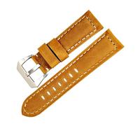 MENGKEG Vintage Echtes Lederarmband 22 Mm 24 Mm 26 Mm Herrenuhr Gürtel Uhrenarmband Armband Kompatibel Mit Panerai(Wheat S,22mm)