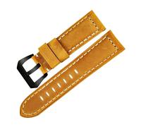 MENGKEG Vintage Echtes Lederarmband 22 Mm 24 Mm 26 Mm Herrenuhr Gürtel Uhrenarmband Armband Kompatibel Mit Panerai(Wheat B,26mm)