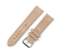 MENGKEG Vintage Wildleder Uhrenarmband 18mm 20mm 22mm 24mm Handgefertigtes Lederarmband Ersatz Tan Grau Beige Farbe For Herren Damen Uhren(Beige-side wire,18mm)