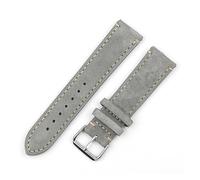 MENGKEG Vintage Wildleder Uhrenarmband 18mm 20mm 22mm 24mm Handgefertigtes Lederarmband Ersatz Tan Grau Beige Farbe For Herren Damen Uhren(Gray-side wire,22mm)