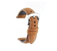 MENGKEG Wildleder-Leder-Armband, Handgefertigt, Retro, Weich, Uhrenarmband, Schnellverschluss, Ersatz-Uhrenzubehör, 18 Mm, 19 Mm, 20 Mm, 22 Mm(Brown,18mm)