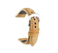 MENGKEG Wildleder-Leder-Armband, Handgefertigt, Retro, Weich, Uhrenarmband, Schnellverschluss, Ersatz-Uhrenzubehör, 18 Mm, 19 Mm, 20 Mm, 22 Mm(Tan,18mm)