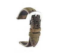 MENGKEG Wildleder-Leder-Armband, Handgefertigt, Retro, Weich, Uhrenarmband, Schnellverschluss, Ersatz-Uhrenzubehör, 18 Mm, 19 Mm, 20 Mm, 22 Mm(Camouflage,19mm)